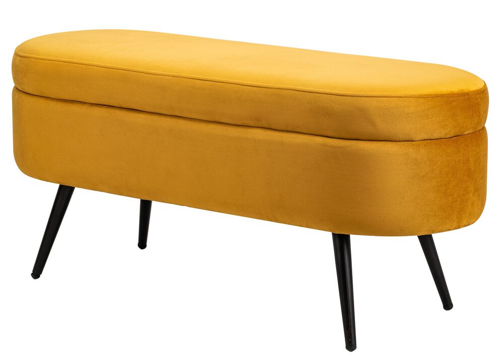 Scandinavian Design Bench with Metal Legs Storage