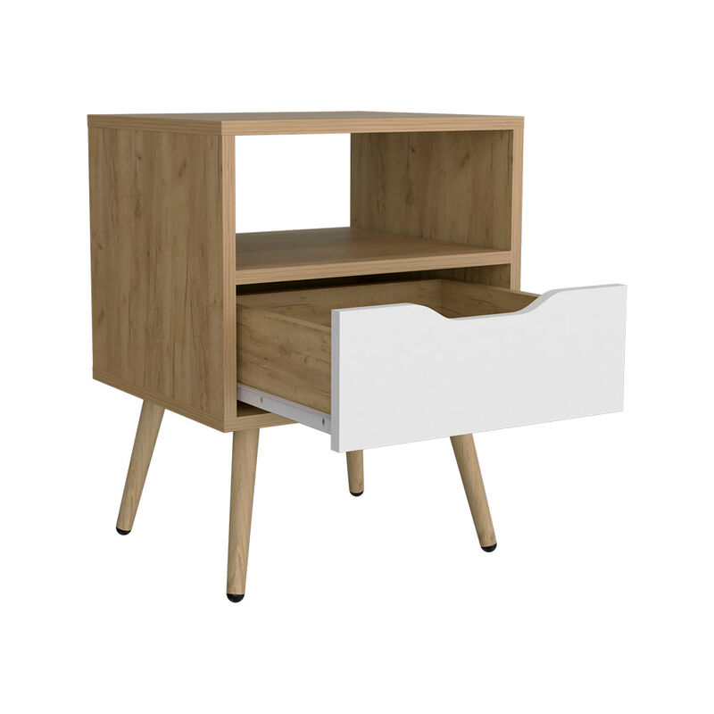 Kechi Nightstand White/Macadamia