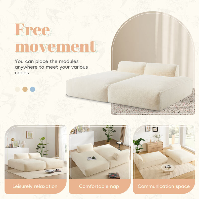 Merax Fully Compressed Sleeper Sofa for Living Room