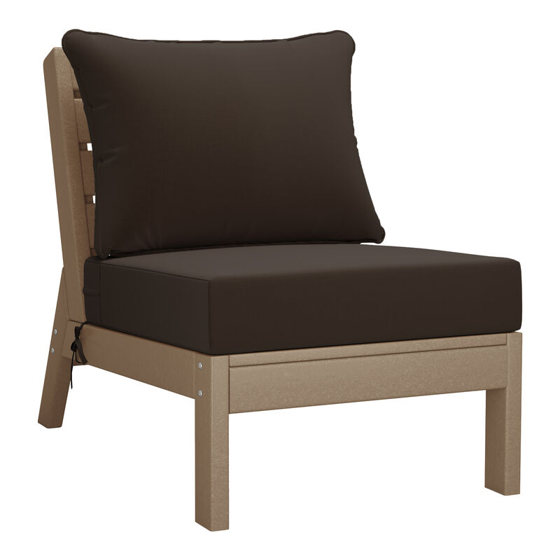 WestinTrends Outdoor Patio HDPE Sectional Sofa with Patio Cushions