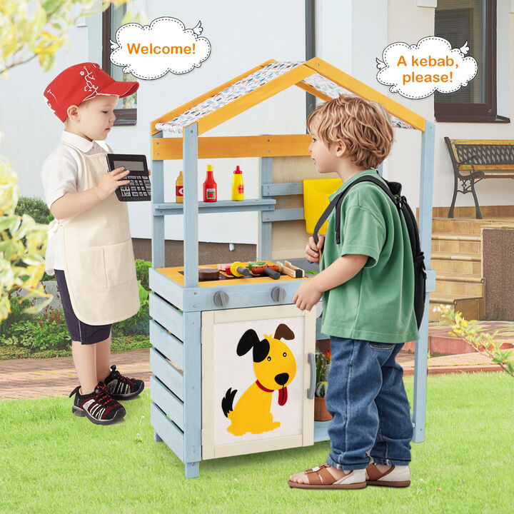 2 in 1 Wooden Mud Kitchen with Removable Water Box  and Storage Bag