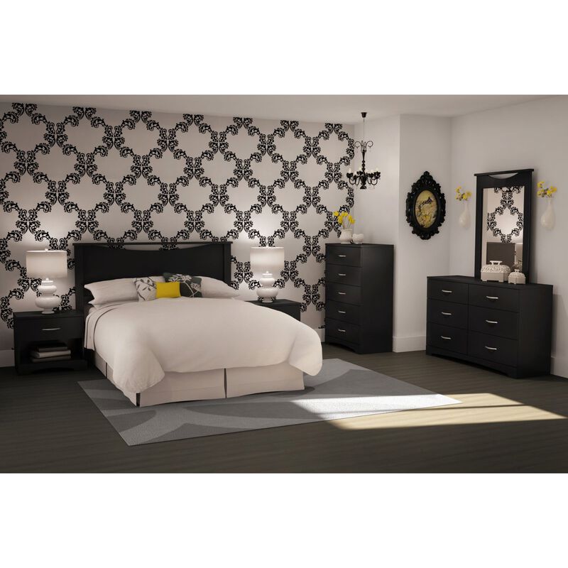 Hivvago Modern 5-Drawer Bedroom Chest in Black Wood Finish
