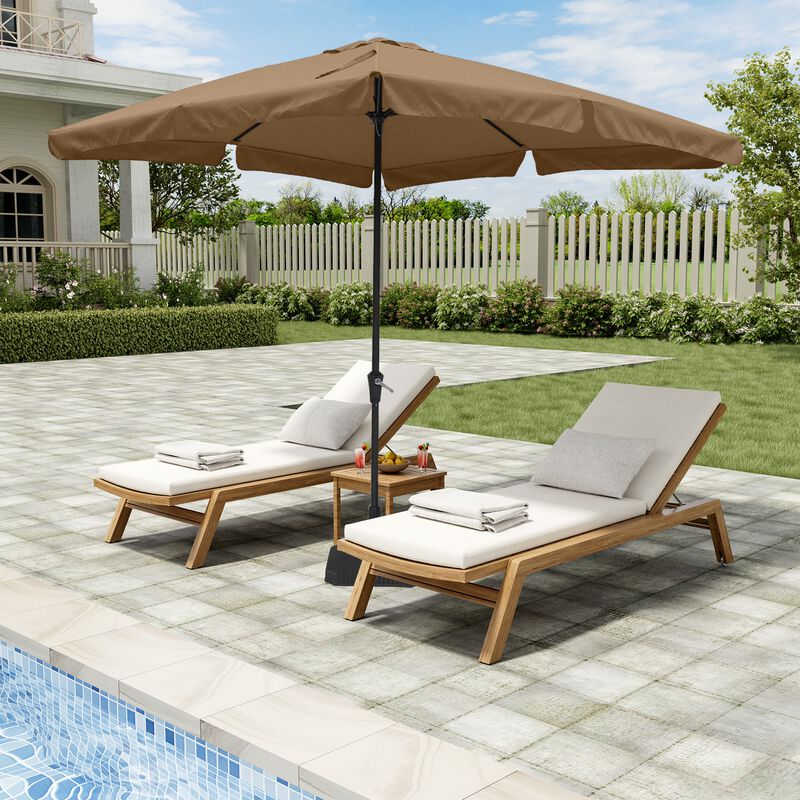 Mondawe 8 ft. x 10 ft. Skirted Canopy Outdoor Patio Square Market Umbrella With Base Stand