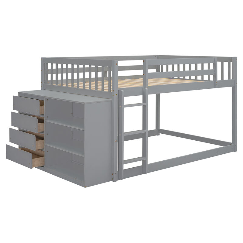Merax Modern Bunk Bed with 4 Drawers