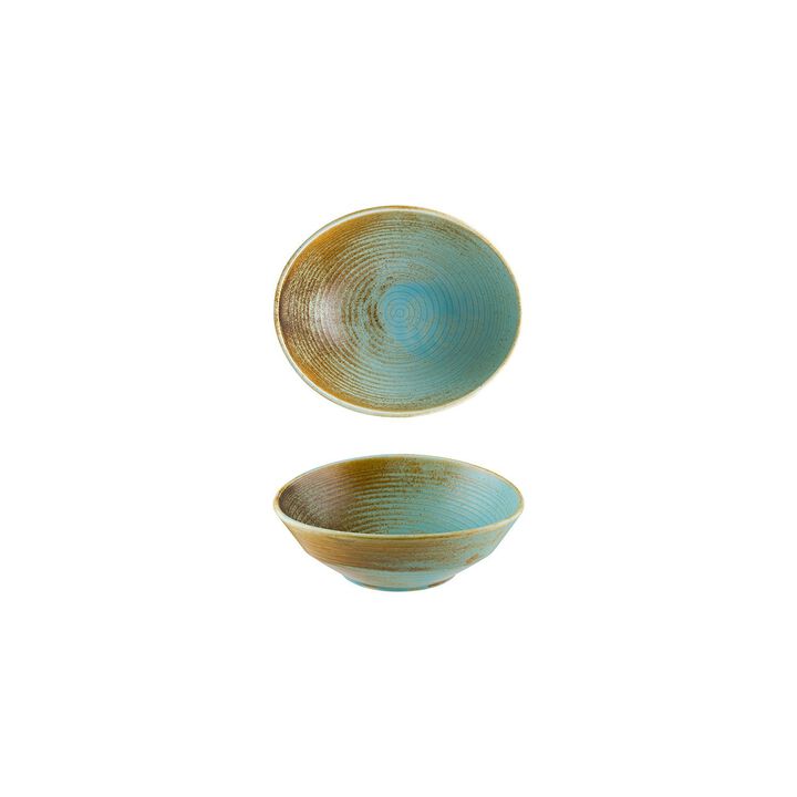 Coral dia.6.5" h:2.25" 14 oz. Round Decorated Porcelain Bowl (Set of 4)
