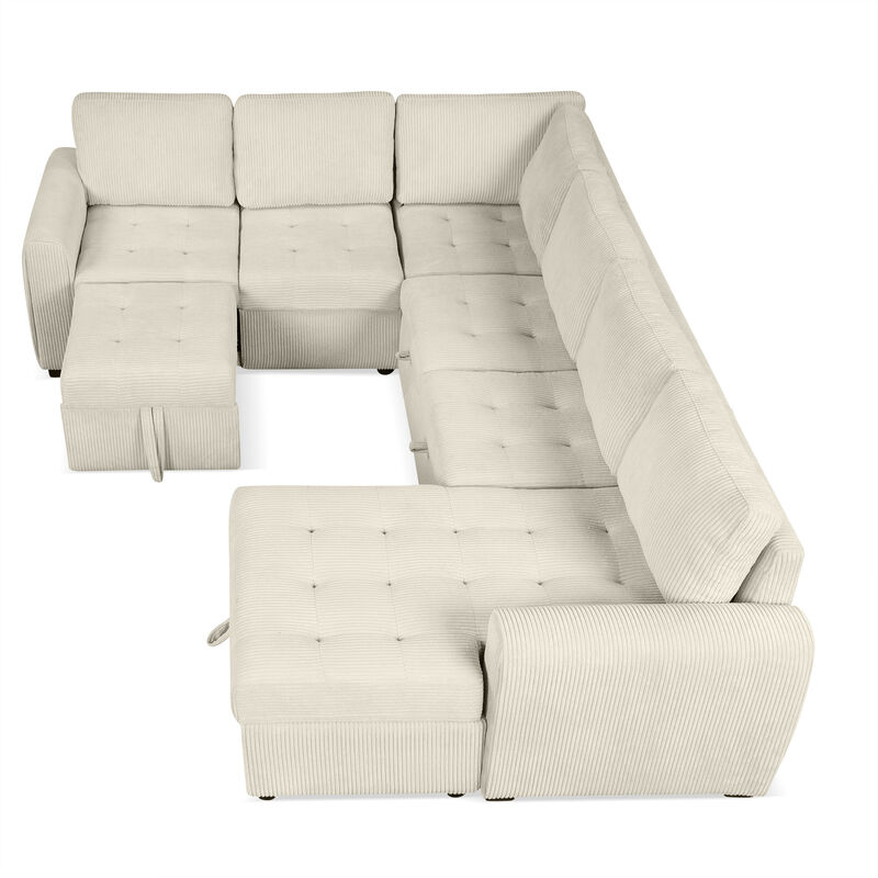 Merax U-shaped Sofa Sectional Sofa with A Storage Chaise Lounge