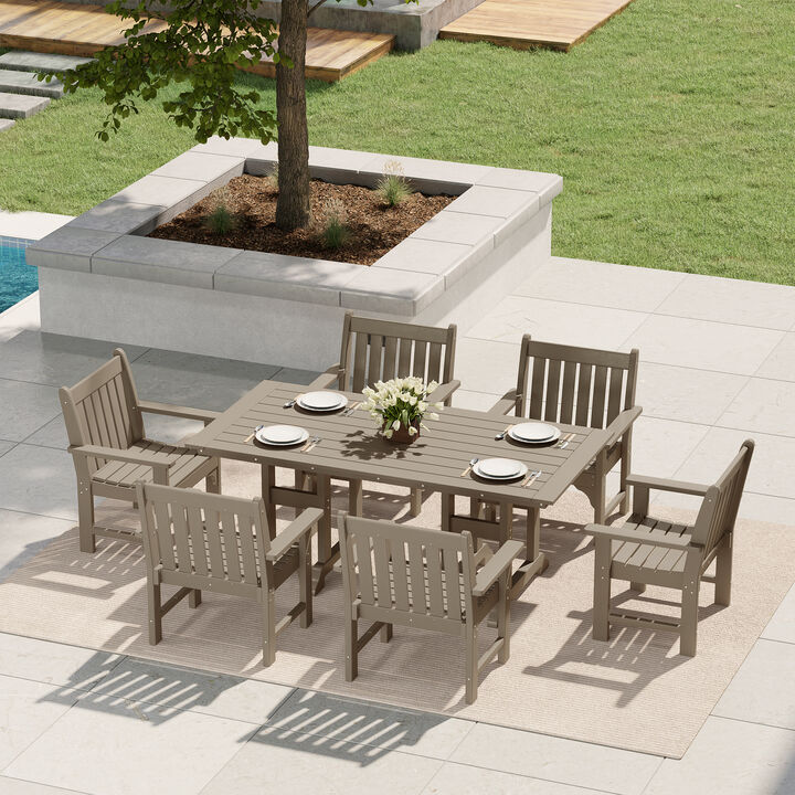WestinTrends 7-Piece HDPE Outdoor Dining Patio Table and Chairs Set