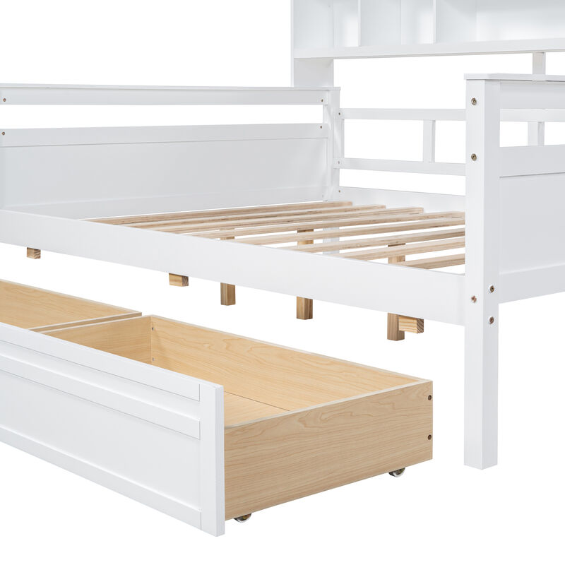 Merax Modern Daybed Bed with  Storage Shelves