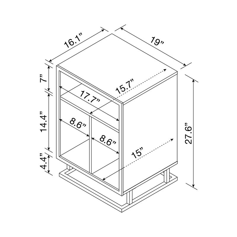 Novogratz Regal Turntable Stand / End Table