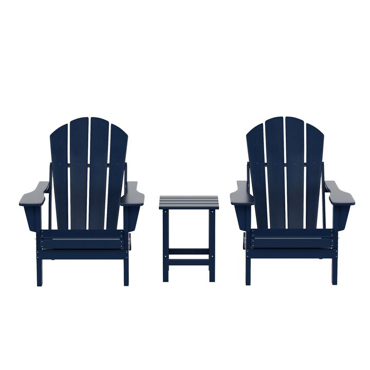 WestinTrends 3-Piece Outdoor Patio Adirondack Chairs with Side Table Set
