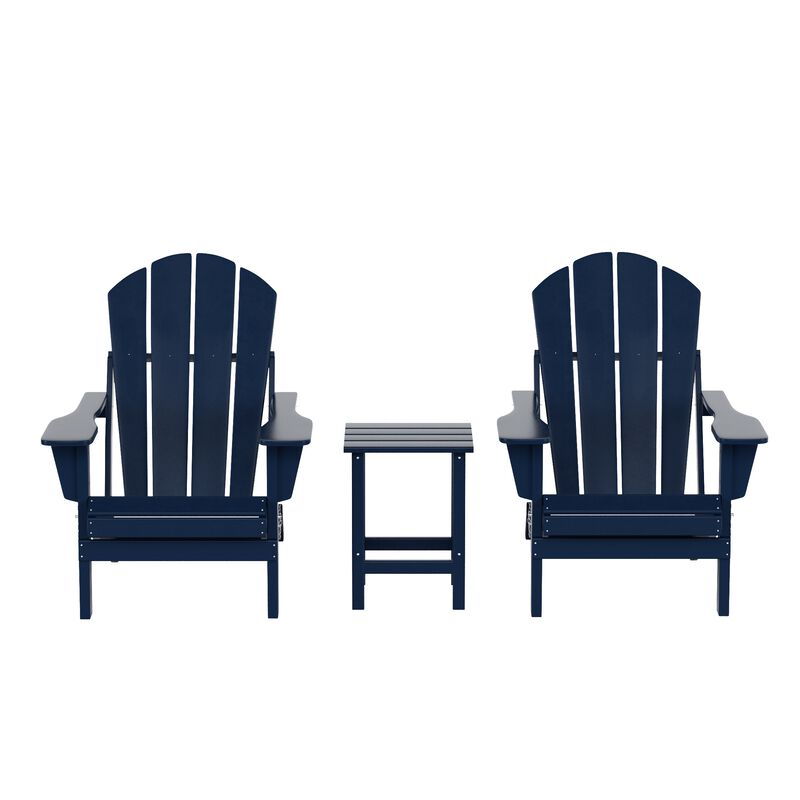 WestinTrends 3-Piece Outdoor Patio Adirondack Chairs with Side Table Set