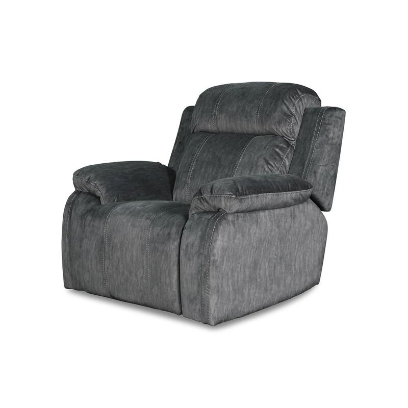 New Classic Furniture Furniture Tango Polyester Fabric Glider Recliner in Shadow Gray