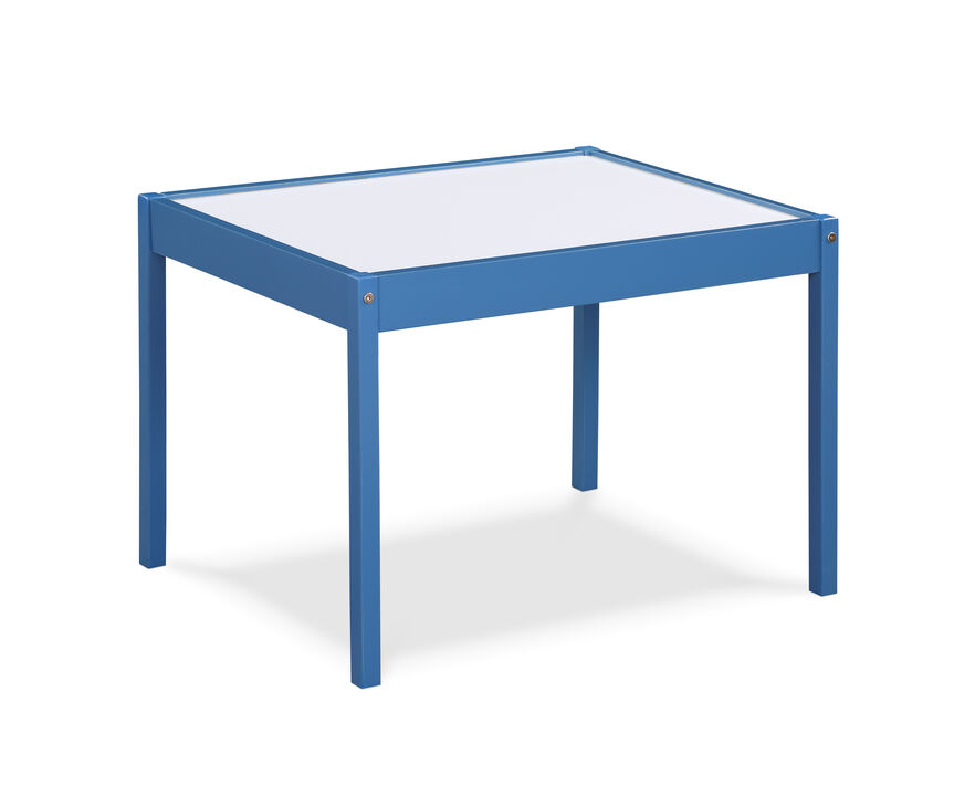 Gibson 3-Piece Dry Erase Kids Table & Chair Set, Dark Blue