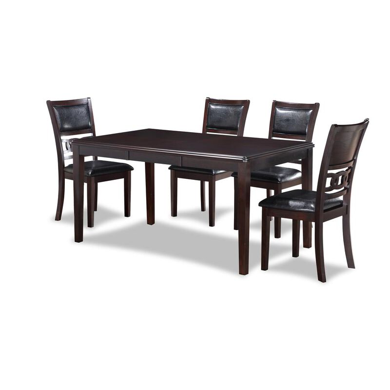 New Classic Furniture Gia 6 Pc Dining Table, 4 Chairs & Bench -Ebony