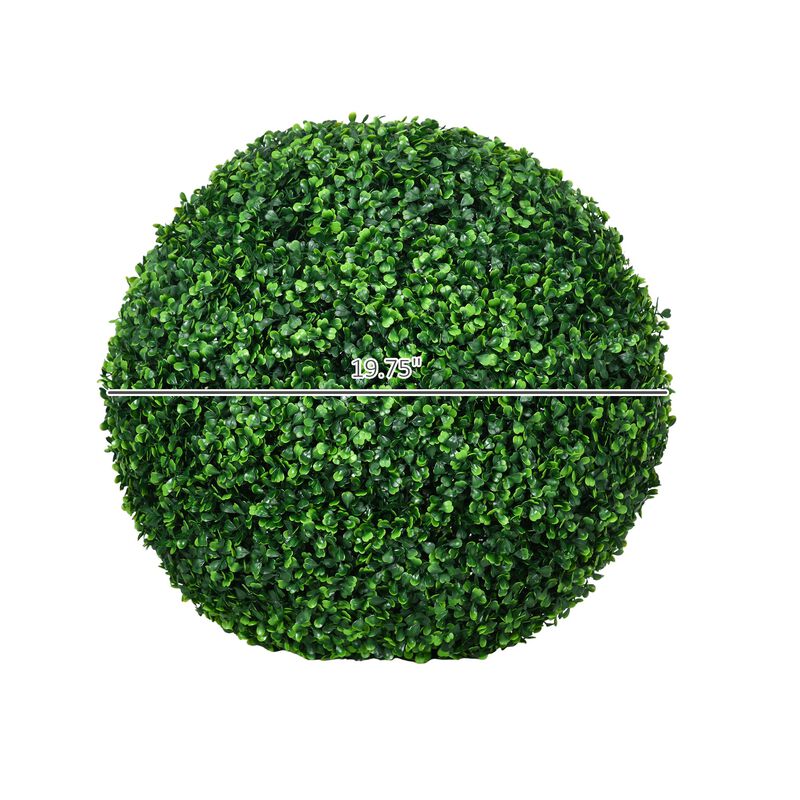 19.75" Artificial Boxwood Topiary: 2-Pack, Ball Shaped