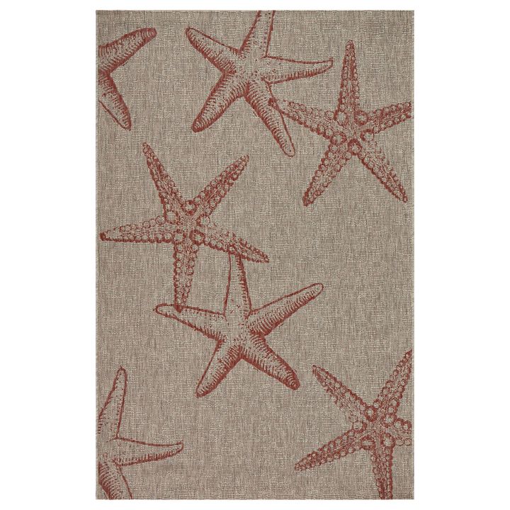 Starfish Rectangular Outdoor Area Throw Rug