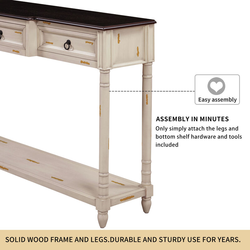 Merax Chic Console Table with Drawers for Entryway
