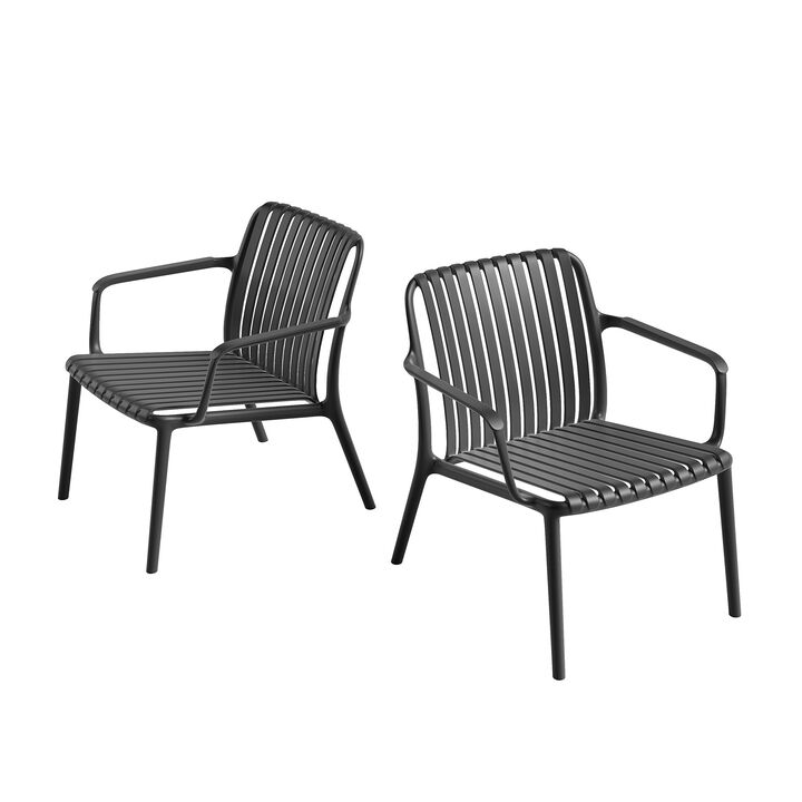 STACKABLE OUTDOOR & INDOOR FIJI LOUNGE CHAIR (Set of 2)