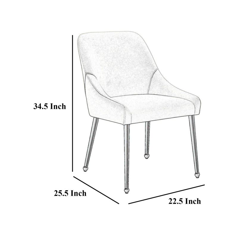 Maya Dining Side Chair Set of 2, Slope Arms, Black Metal, Green Velvet - Benzara