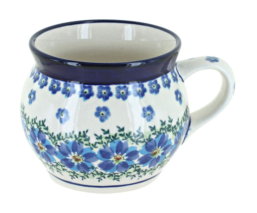 Blue Rose Polish Pottery Nature Bell Shaped Mug