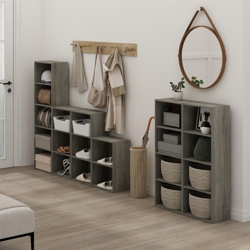Furinno Luder 4-Tier Open Shelf Bookcase, French Oak