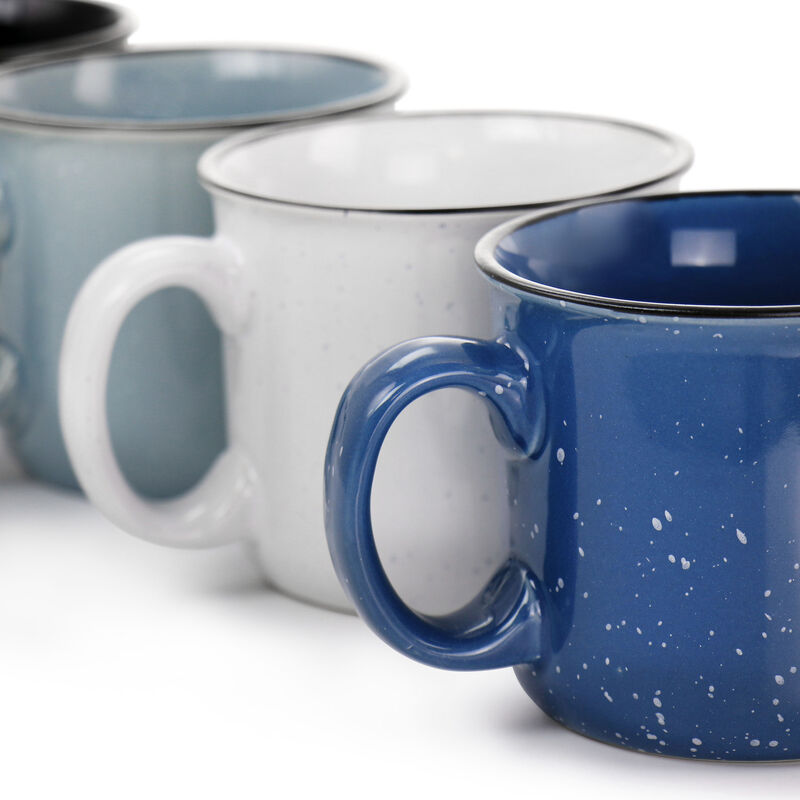 Mr. Coffee Mr. Colebrook Speckled Stoneware 18oz 4 Piece Mug Set in Assorted Colors