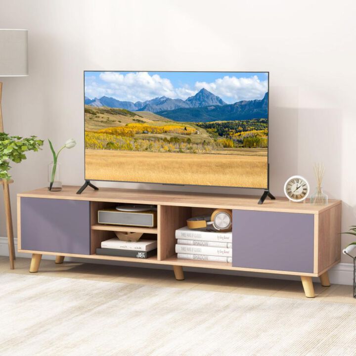 Hivvago TV Stand Cabinet for TVs up to 65 Inch with Open Shelf for Living Room