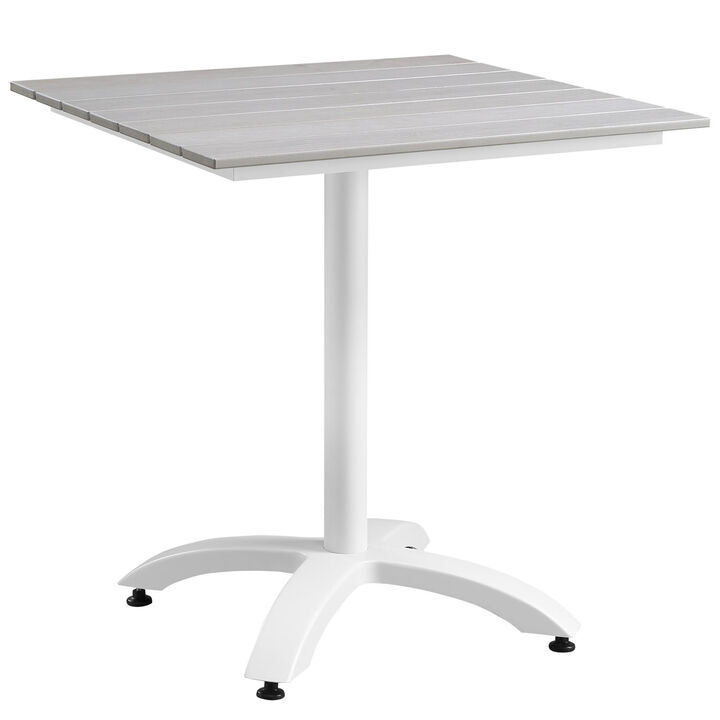 Modway - Maine 28" Outdoor Patio Dining Table White Light Gray