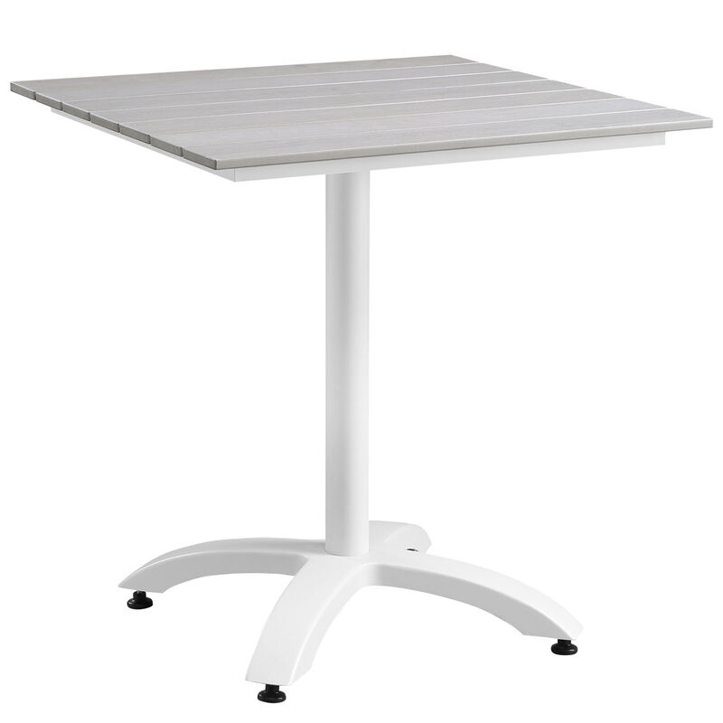 Modway - Maine 28" Outdoor Patio Dining Table White Light Gray