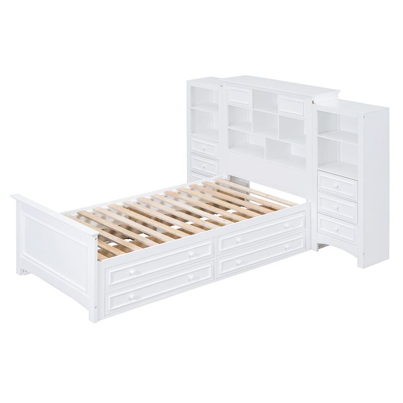 Merax Platform Bed with Storage Headboard