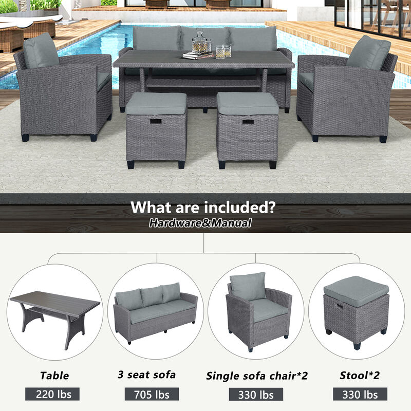 Merax Outdoor Patio Garden Backyard Sofa Chair Set