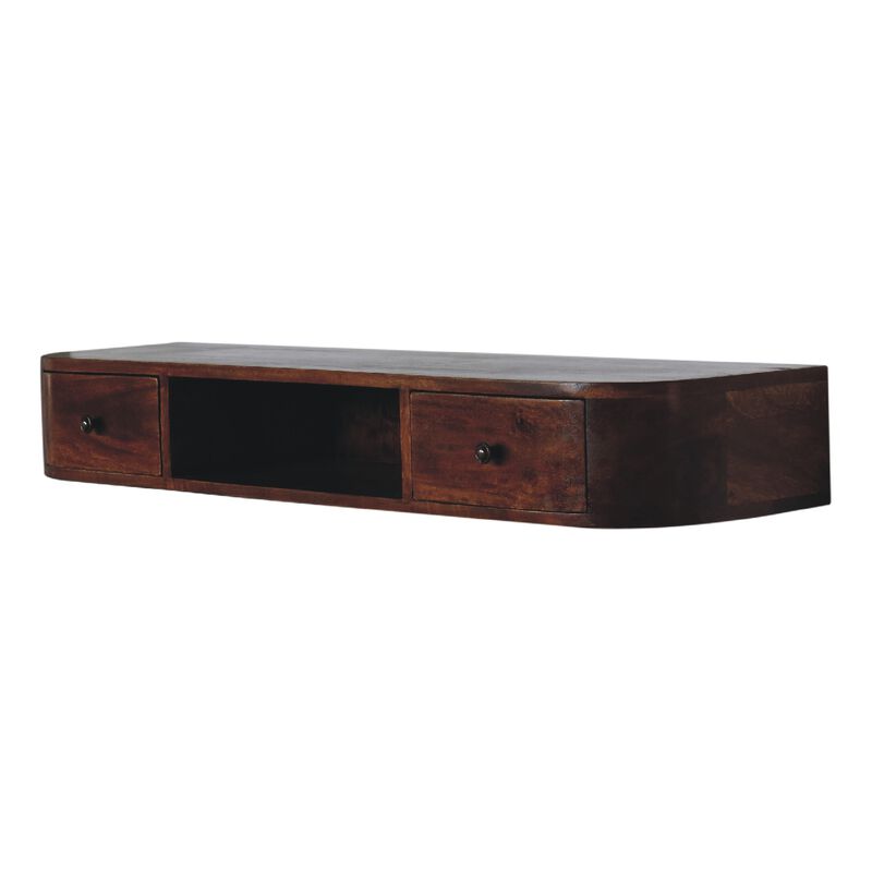 Lunar 2 Drawer Floating  Solid Wood Console