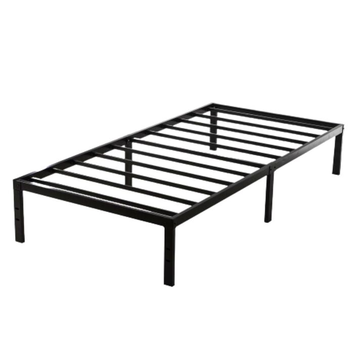 Hivvago Twin XL Study Black Metal Platform Bed Frame - No Box-Springs Needed