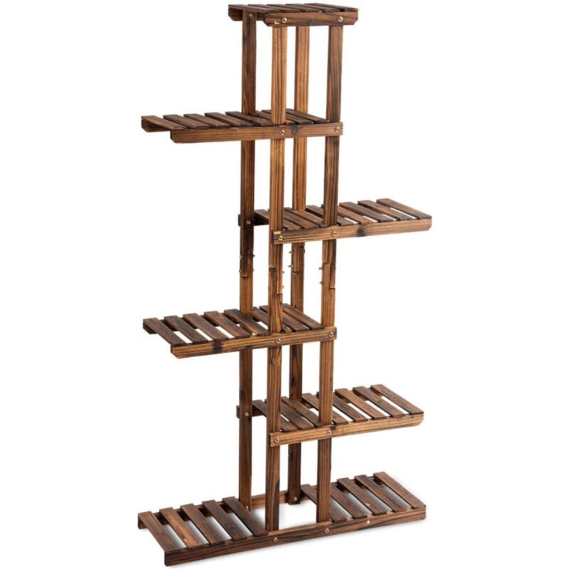 Hivvago 6-Tier Flower Wood Stand Plant Display Rack Storage Shelf