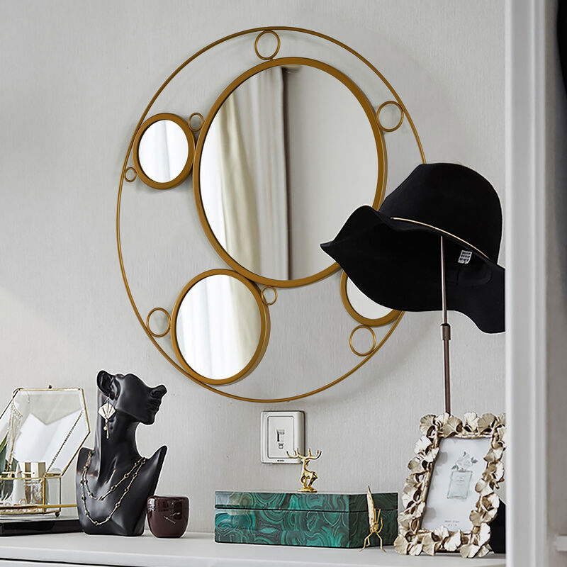 Set of 2 19.75-inch Round Frame Mirror