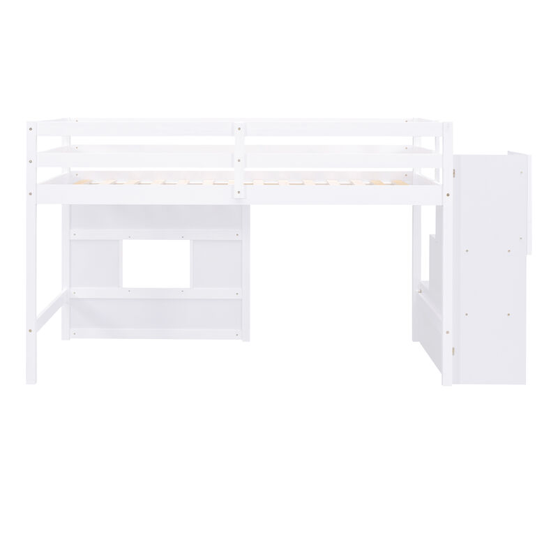 Merax Loft Bed with Storage Staircase