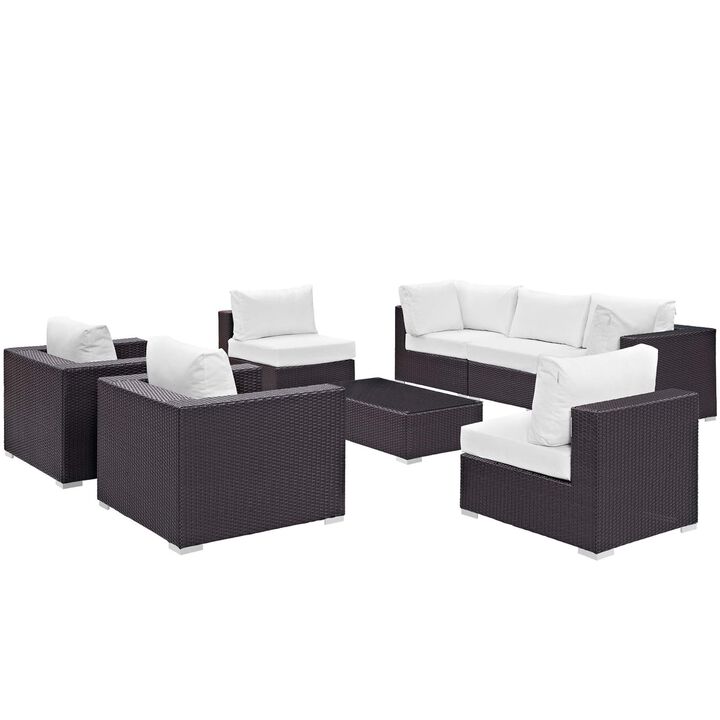 Convene Outdoor Sectional Set - Adjustable, Weather-Resistant, Versatile Patio Furniture with Synthetic Rattan Weave and Aluminum Frame