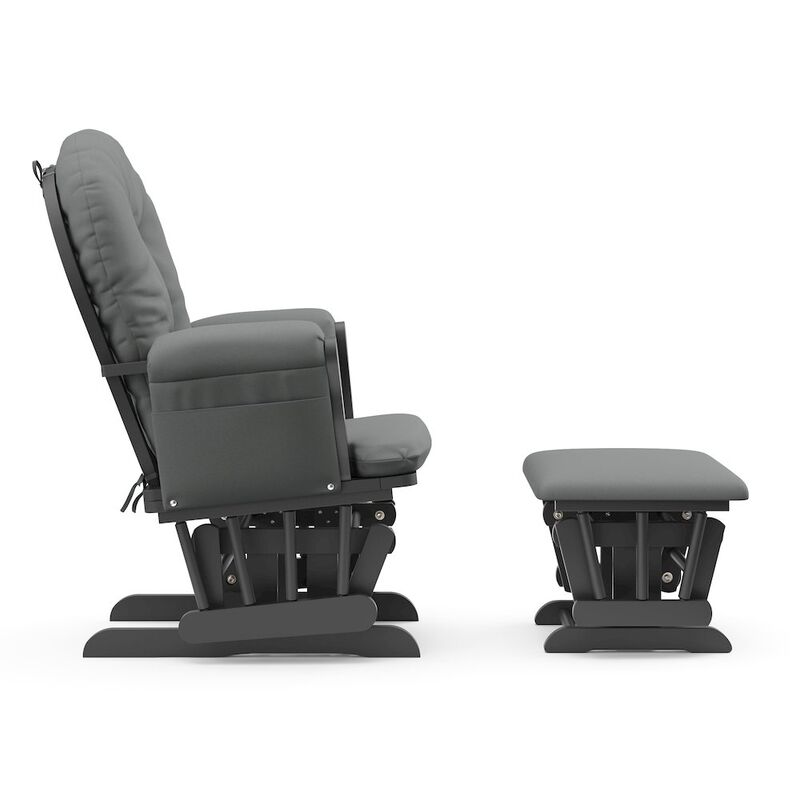 Storkcraft Hoop Glider and Ottoman - Gray with Gray