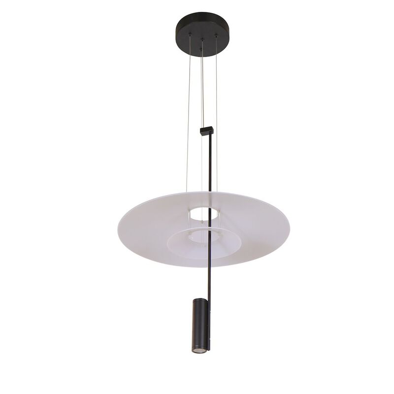 VONN Lighting Integrated LED Height Adjustable Pendant Light in Black