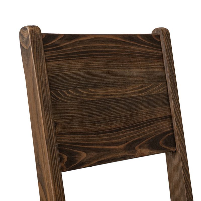 Loe Dining Side Chair Set of 2, Panel Backrest, Gray Faux Leather, Brown
