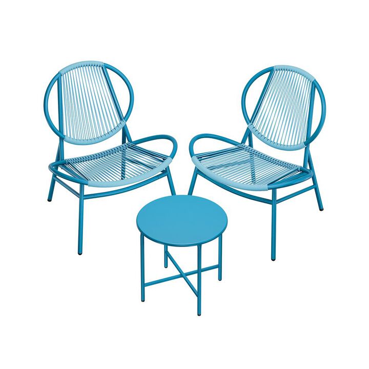 3-Piece Patio Furniture Set with Comfortable Seating and Table