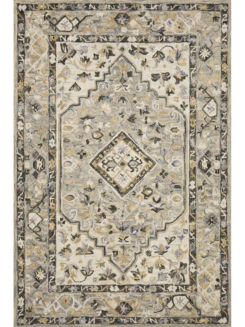 Beatty BEA01 Grey/Ivory 18" x 18" Sample Rug