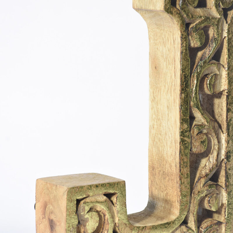 Vintage Natural Gold Handmade Eco-Friendly "J" Alphabet Letter Block For Wall Mount & Table Top Décor