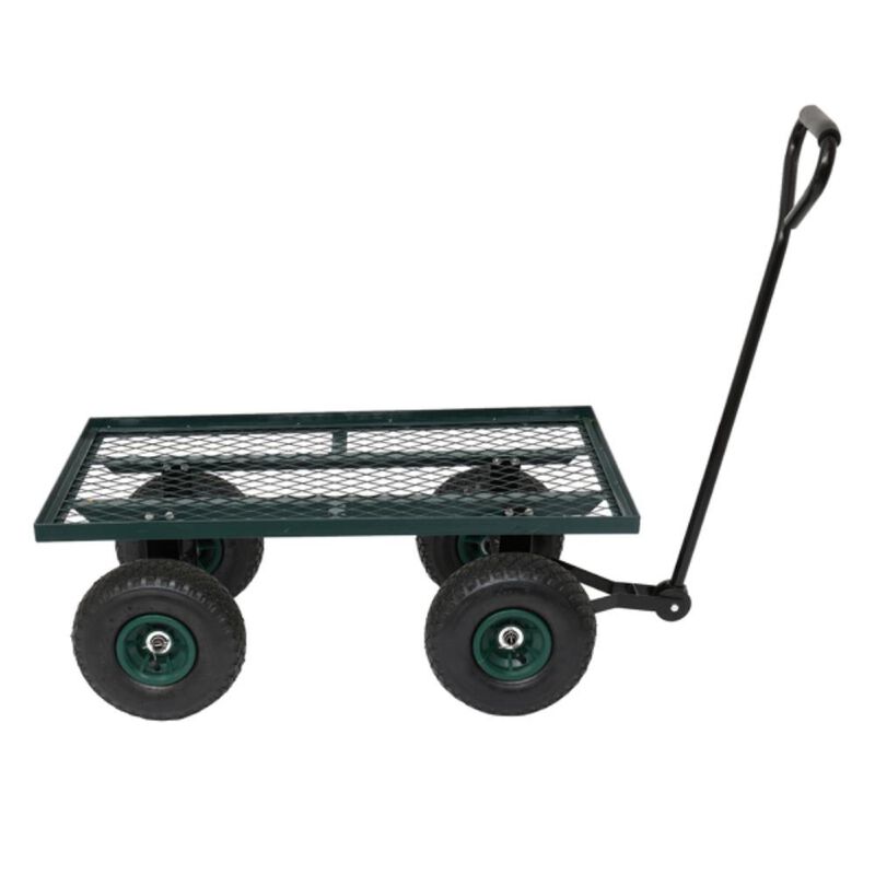 Garden Four-Wheel Square Wagon Sturdy Outdoor Trolley for Easy Transport of Tools, Soil & Plants
