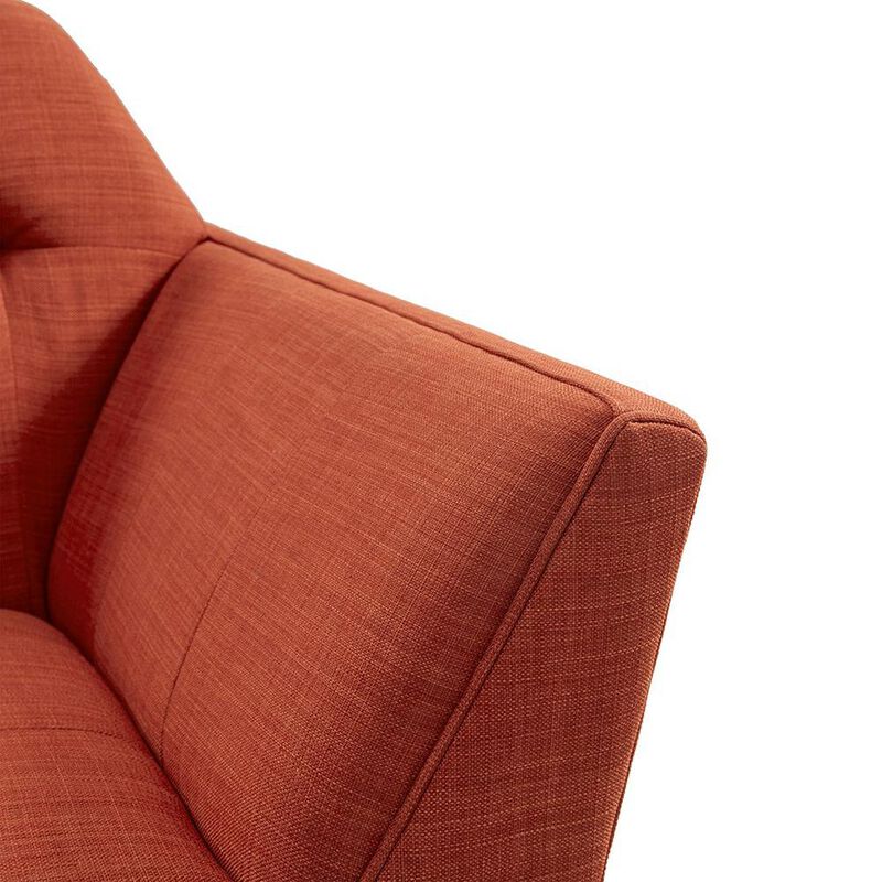 Starlight Canyon Home Orange Accent Chair with Solid Wood and Plywood Frame for Living Room