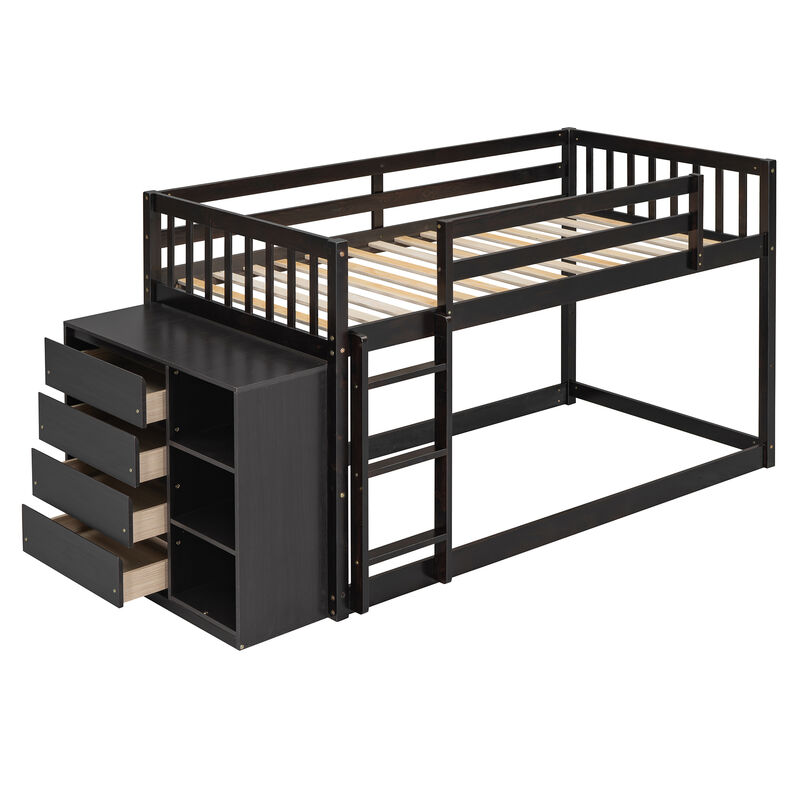 Merax Modern Bunk Bed with 4 Drawers