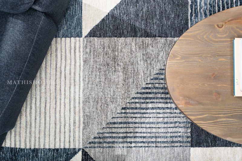 Bowen Oblique Blue 8'x10' Rug by Drew and Jonathan