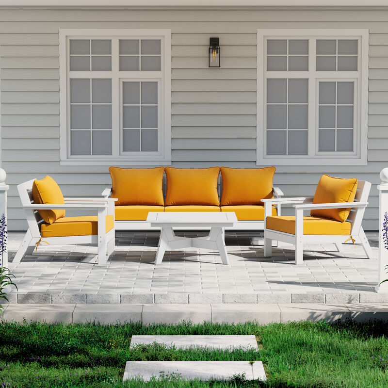 WestinTrends Outdoor 6-Piece Modular Sectional Patio Furniture Sofa Set