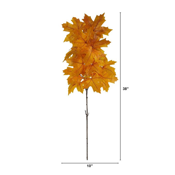 Nearly Natural 38-in Autumn Maple Leaf Artificial Flower (Set of 6)