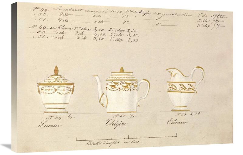 Sucrier, chyre et crmier, ca. 1800-1820-Canvas Art-36x24